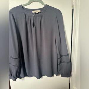 Loft Gray Dress Blouse